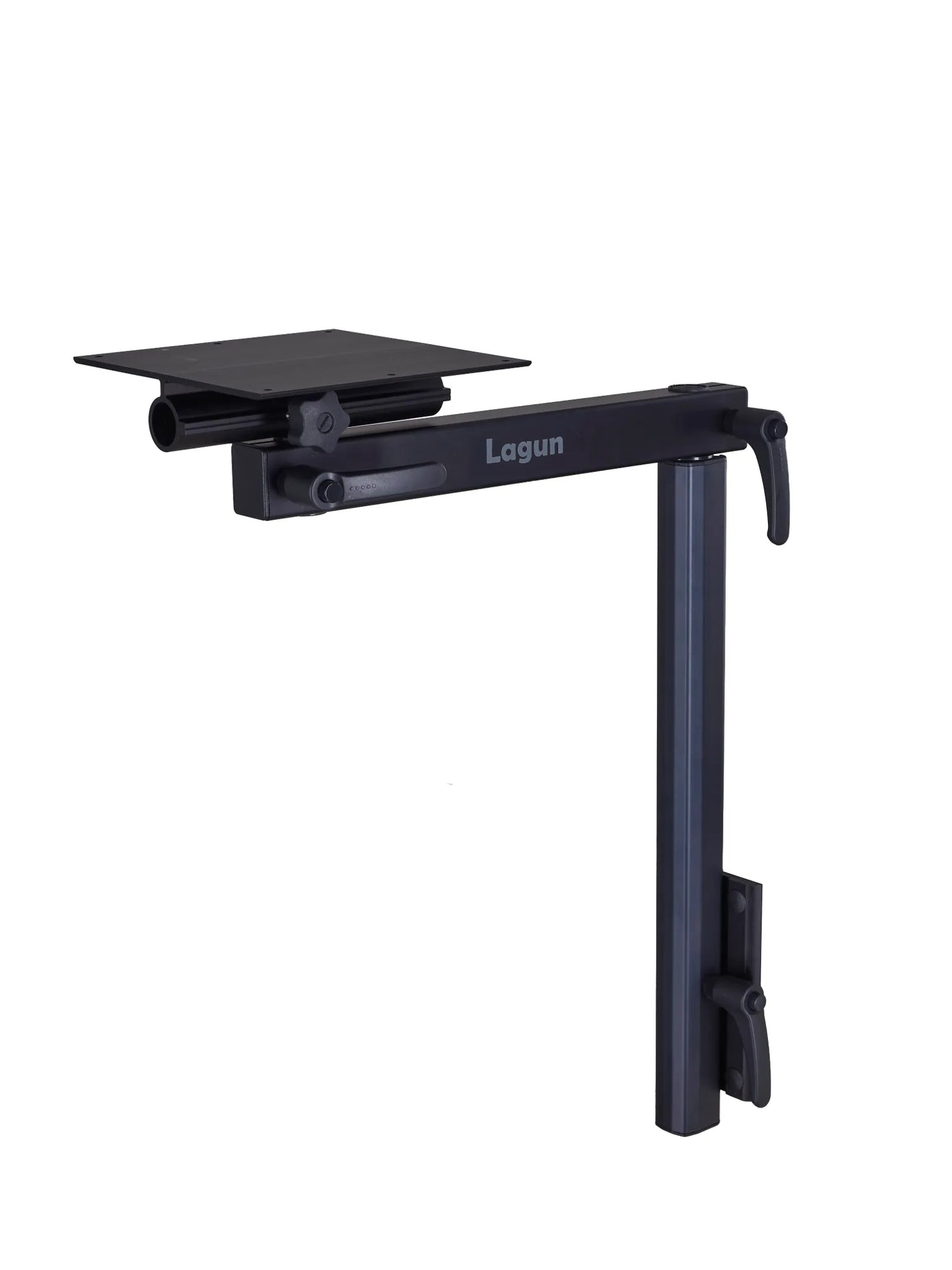 Lagun Table Leg System with Swiveling &amp; Foldable Under-Table Mounting Plate - Black
