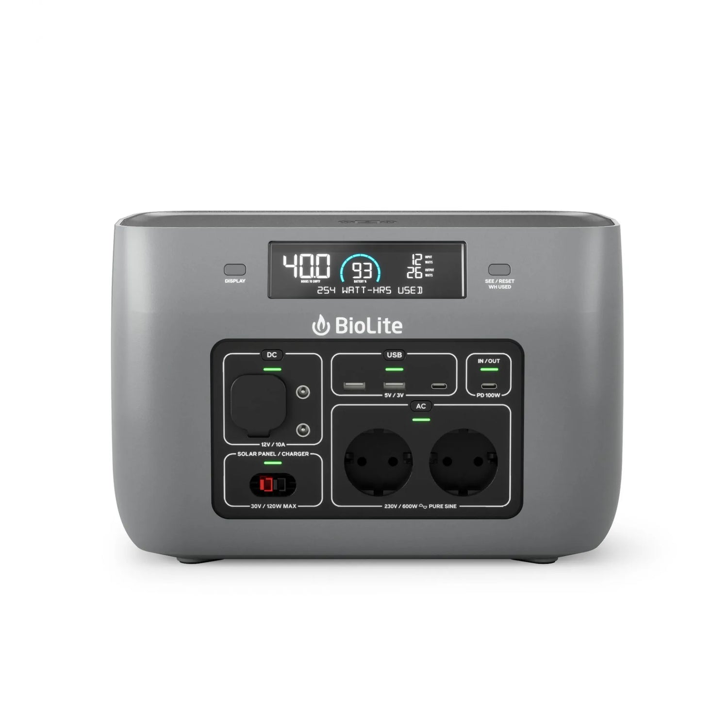 BioLite BaseCharge 600 - Solar-Generator/Akku mit 622 Wh
