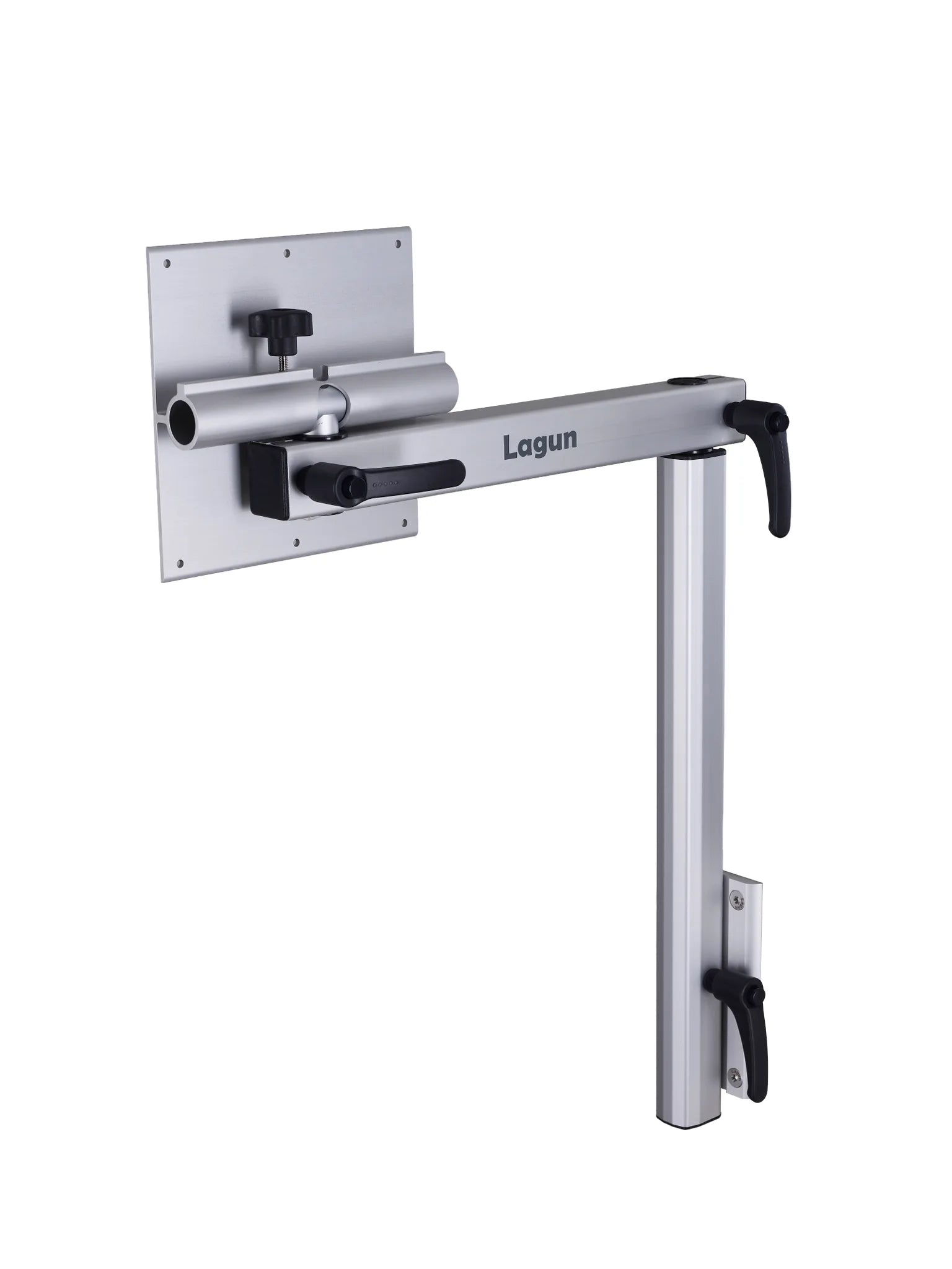 Lagun Table Leg Set with Swiveling &amp; Folding Under-Table Mounting Plate - Silver