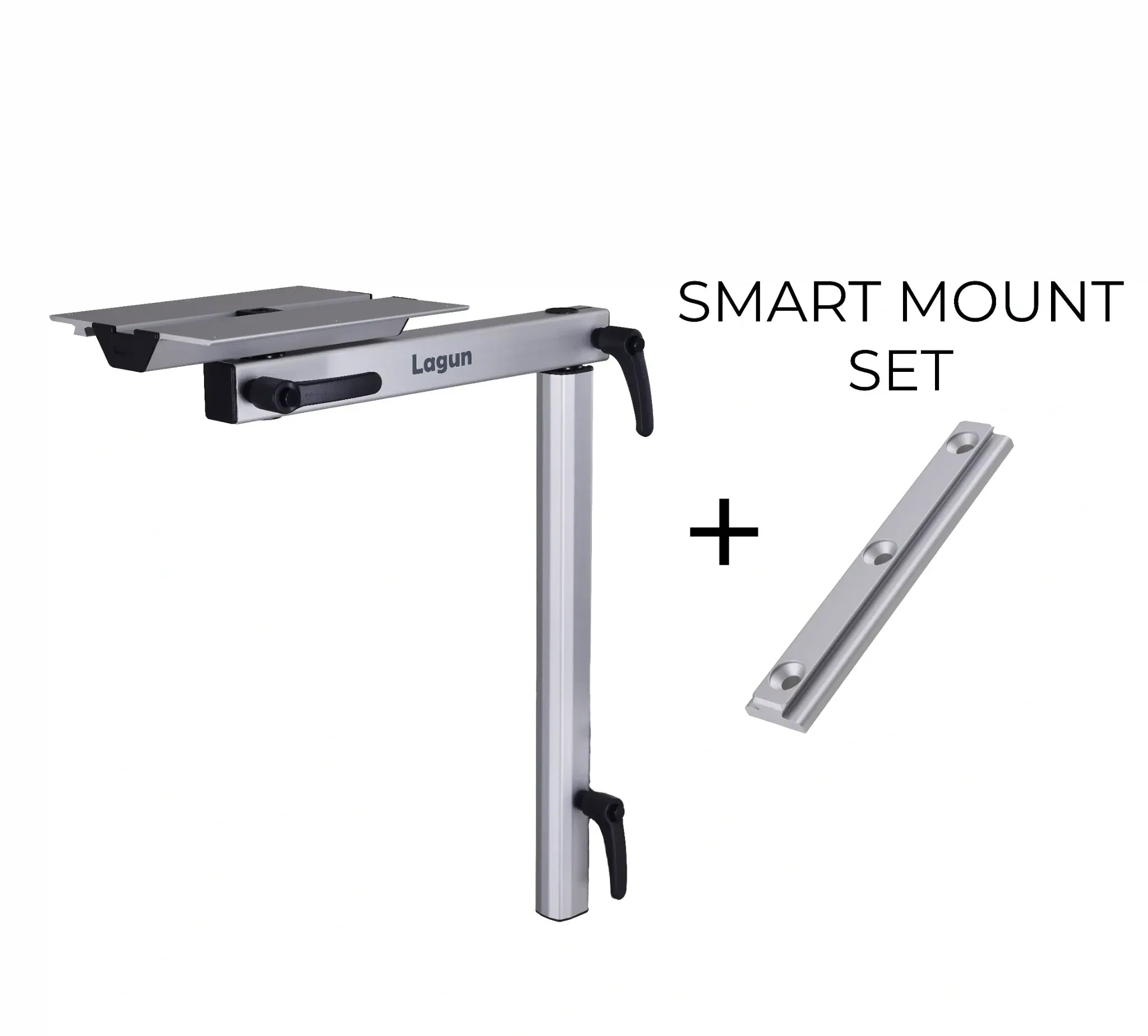 Lagun Tischgestell Set mit smarter Befestigungsplatte - Silber