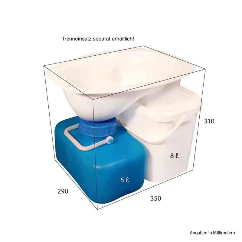 Container set for dry toilet separation toilet self-assembly urine canister + for solids