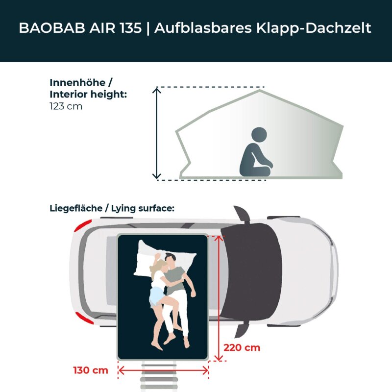 Vickywood Inflatable Air Tent BAOBAB AIR 135 gray
