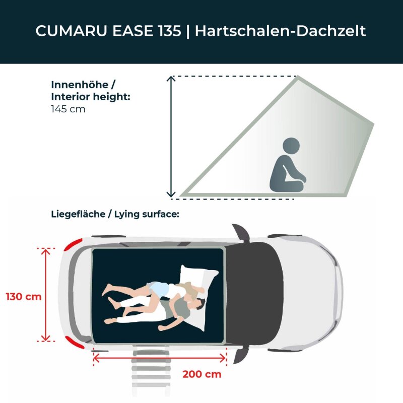 Vickywood Hartschalen-Dachzelt CUMARU EASE