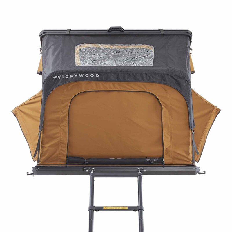 Vickywood Alu-Hartschalen Dachzelt CUMARU UP 145 goldbraun
