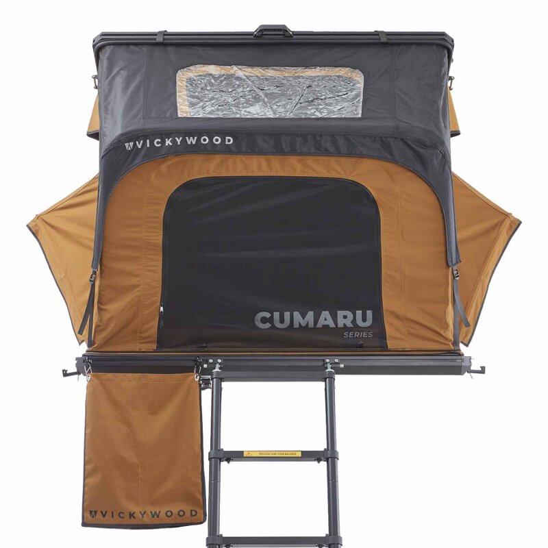 Vickywood Alu-Hartschalen Dachzelt CUMARU UP 145 goldbraun