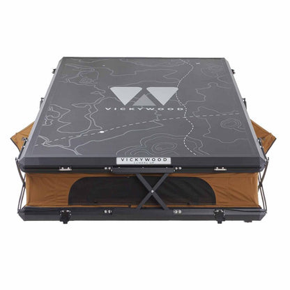 Vickywood Alu-Hartschalen Dachzelt CUMARU UP 145 goldbraun