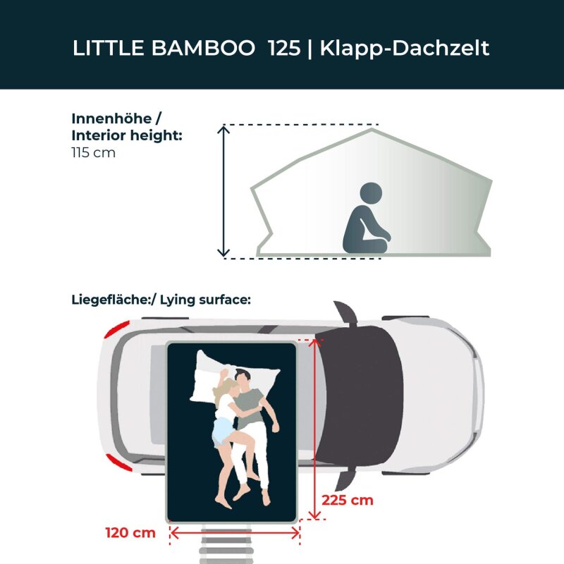 Vickywood Leichtbau-Dachzelt LITTLE BAMBOO