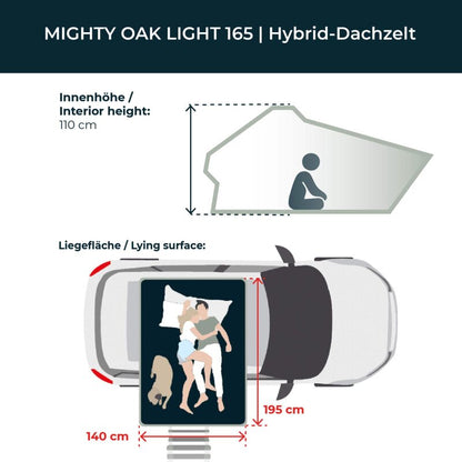 Vickywood Leichtbau Hybrid-Dachzelt MIGHTY OAK LIGHT